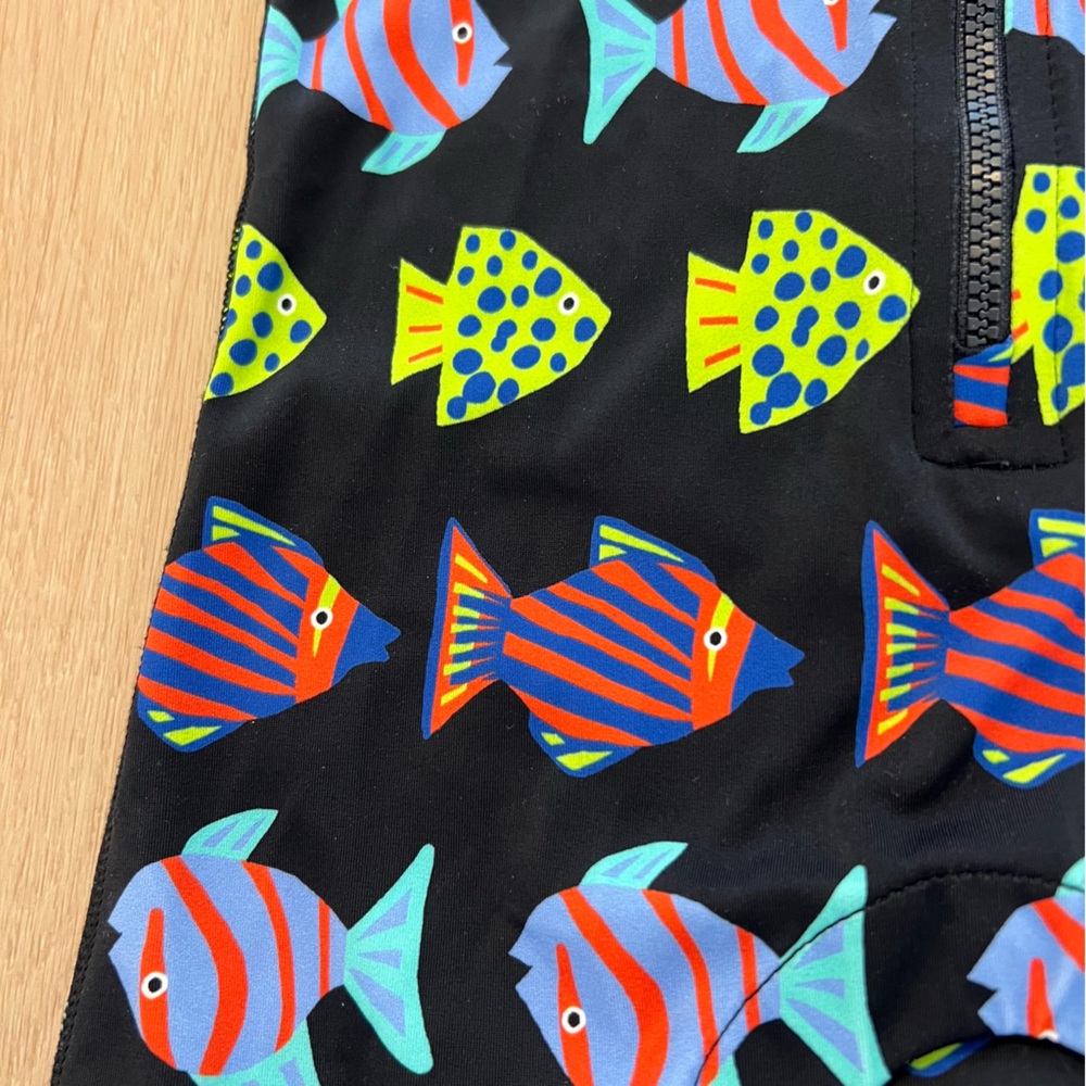 Hanna Andersson One Piece Swimsuit Rash Guard Fish 12-18 months - Picture 4 of 9